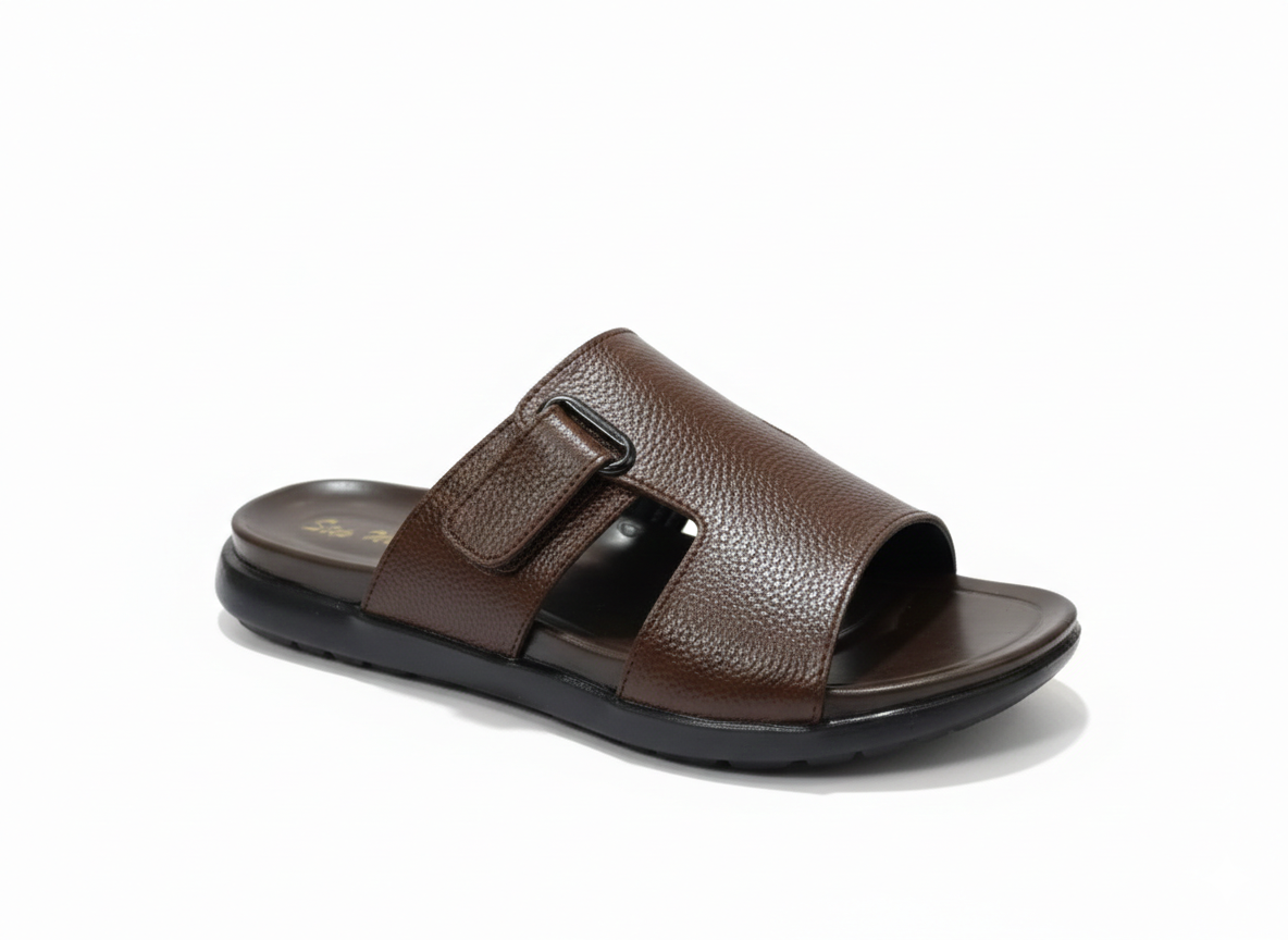 Brown Pure Leather Men Chappal – Comfortable, Durable & Stylish