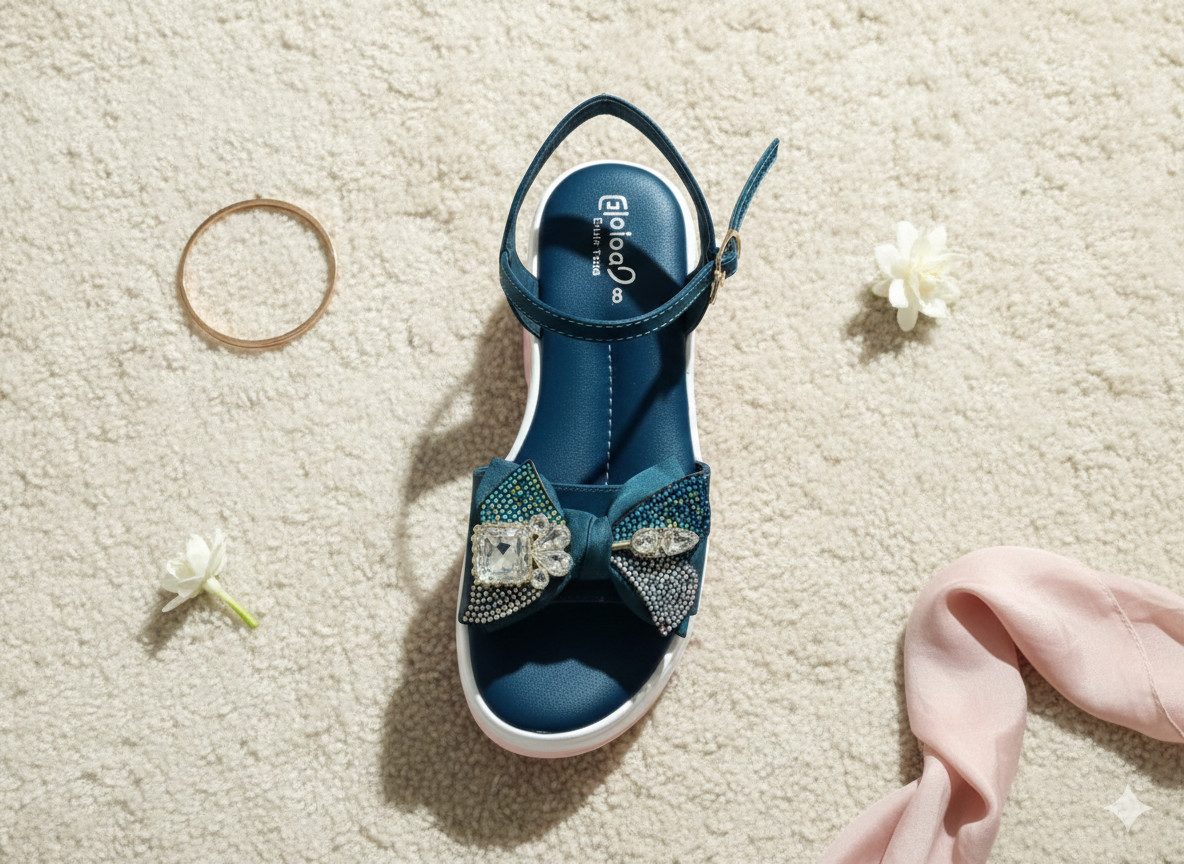 Women’s Elegant Crystal Bow Comfort Sandal