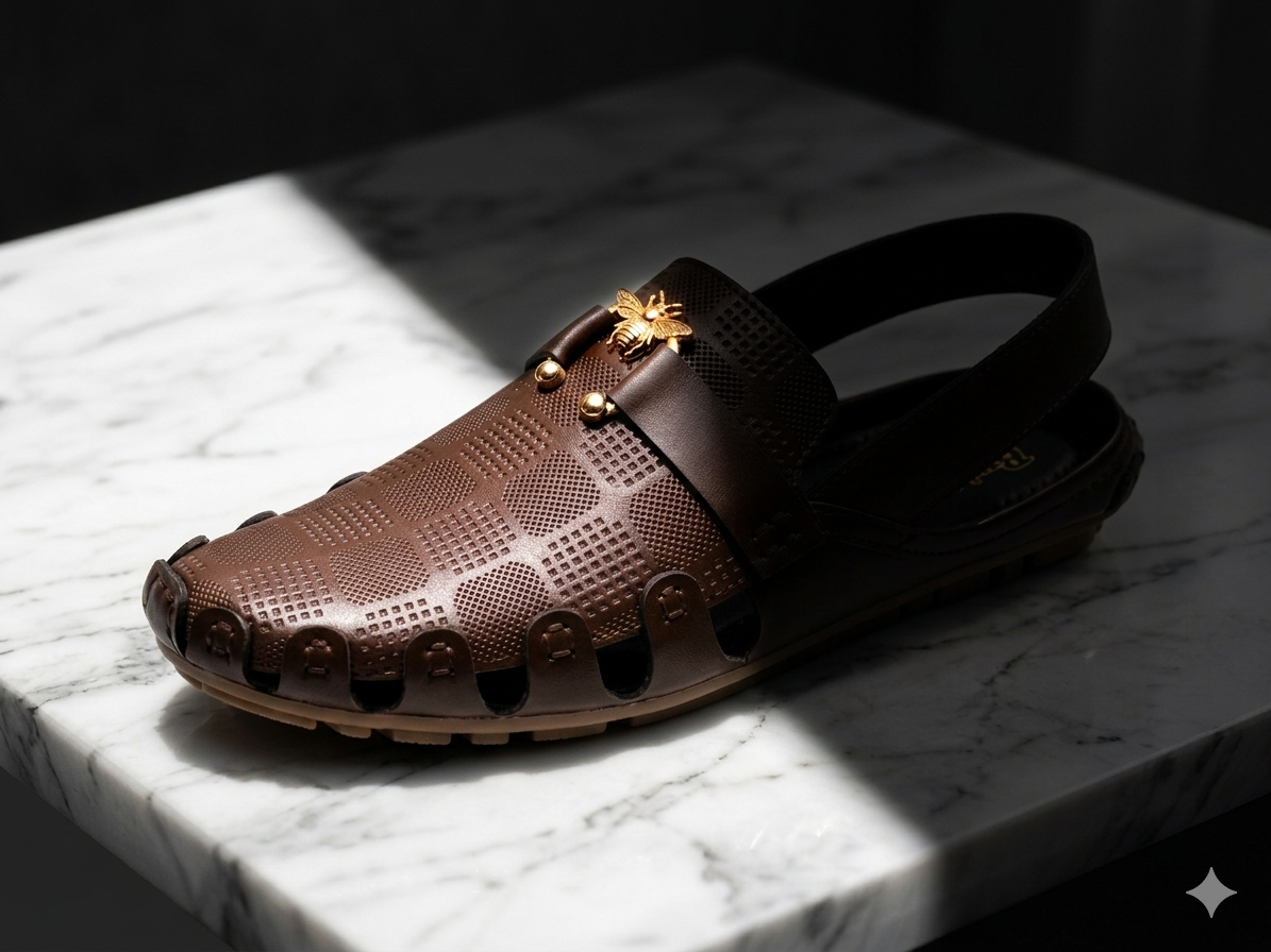 Signature Luxe Leather Sandal – Classic Brown Edition